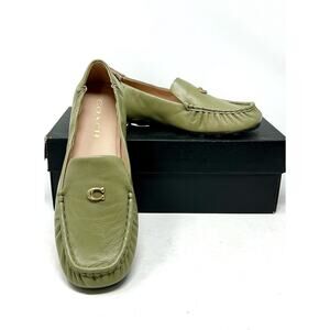 COACH Ronnie Leather Loafer Casual Shoes Women's Moss Shoes NIB Size 7.5